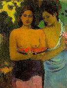 Paul Gauguin Two Tahitian Women with Mango Spain oil painting artist
